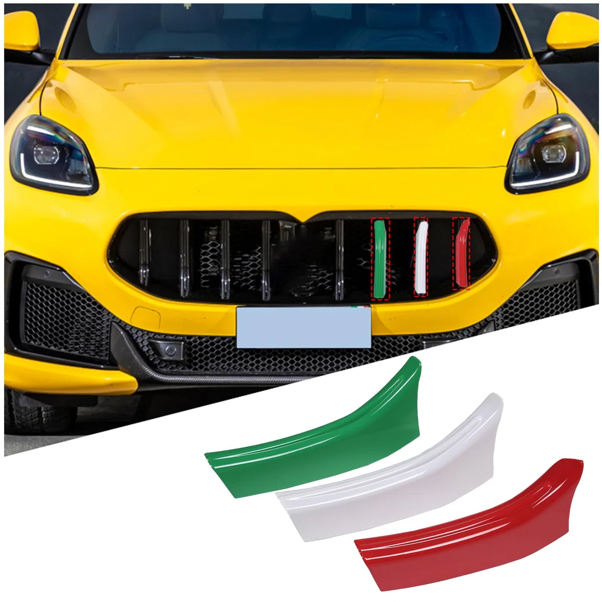 Calcomanías para parrilla delantera de coche Maserati Grecale 2022, accesorios de coche