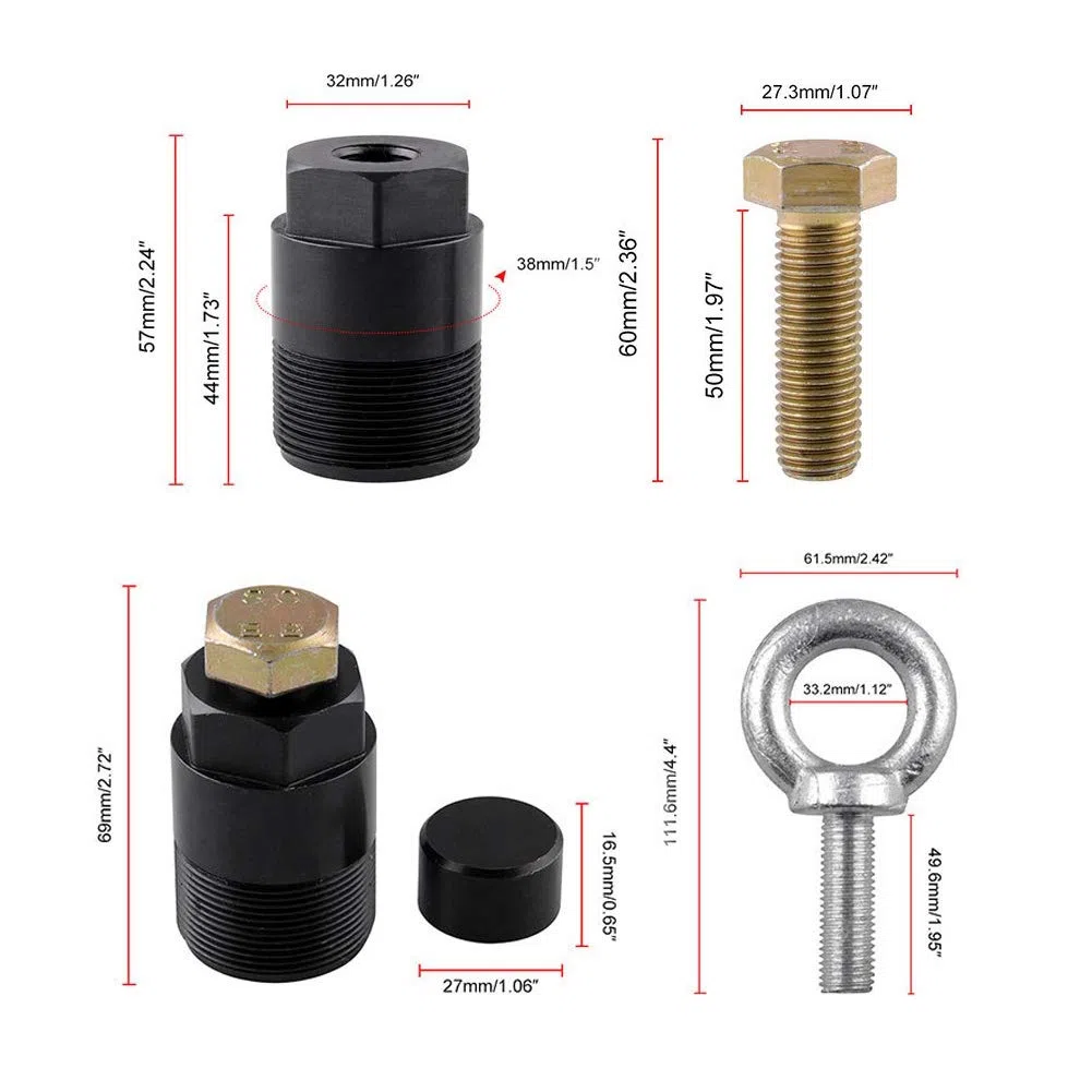 Aramox Extractor De Volante Y Anillo De Elevación Compatible con Motores Fueraborda Mariner Force + con Rosca /2 Pulgadas 16 TPI Incluye Protector De Cigüeñal 91 849154T1 Y Anillo