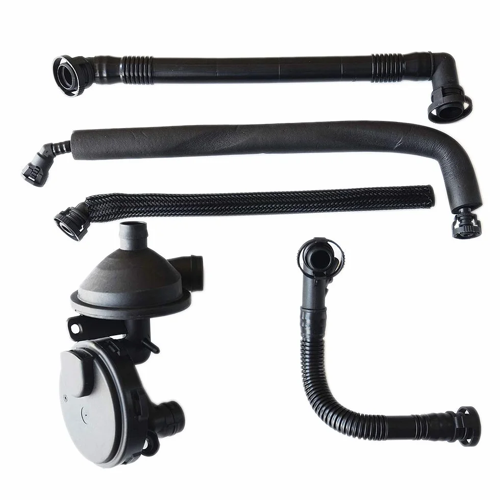11617501566 Válvula PCV Válvula de ventilación positiva del cárter Kit de manguera de ventilación Compatible con E46 3 SERIES E39 E60 X3 X5 # 11157532649 11611432559 11617504535 11617504536