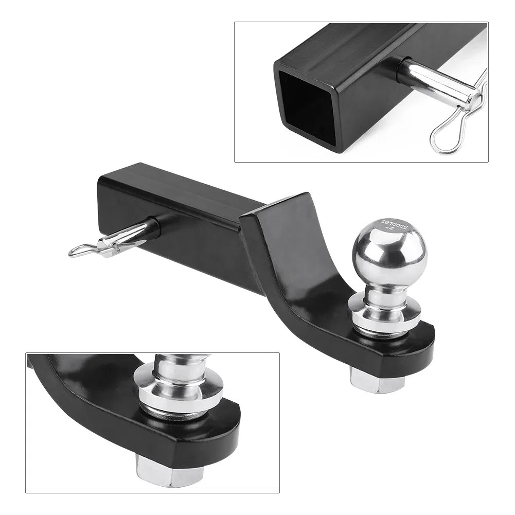 Receptor de Enganche de Lengüeta de Montaje de Bola con Bola Y Pasador de 2", Enganche de Remolque, Se Adapta a Receptor de 2", 6000 Libras para Barra de Remolque, Caravana, Camión, Barco