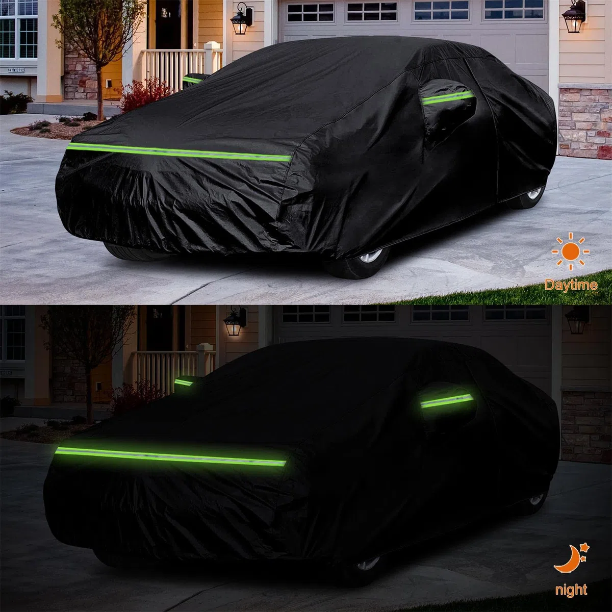 Funda Coche Exterior Compatibles con Renault Captur 2013-2026, Cubierta para Coche Impermeable, Coberturas Completas con Tira Reflectante