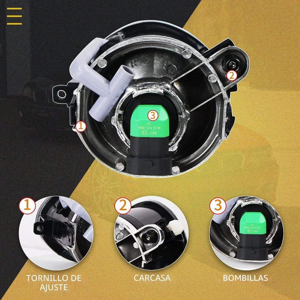 Faros antiniebla para BMW 3 Serie (HB/SDN/WGN) (E46) (E46) 2001-2005/3 Series (CPE/CONV) (E46) 2001-2006/5 Series (E39) 2001-2004. (lentille fumée)