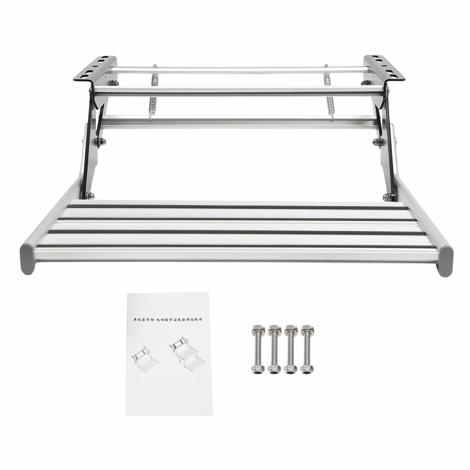 Entrada manual, plegable de aleación de aluminio, paso de autocaravana, escalón, camping, entrada, para caravanas, autocaravanas, camiones, 54 x 45,5 x 15 cm