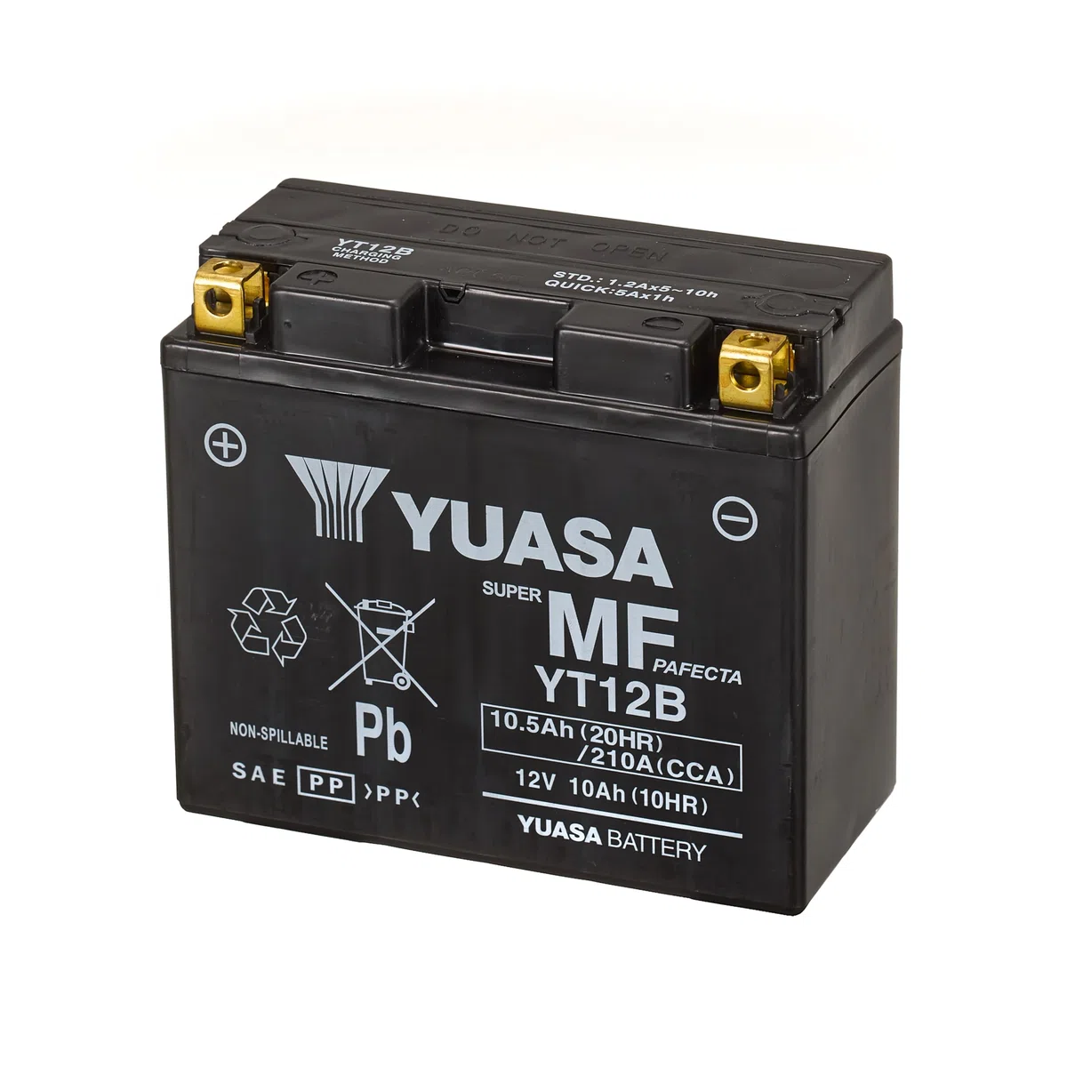 Yuasa YT12B 12V 210 CCA Batería AGM VRLA para moto libre de mantenimiento Batería