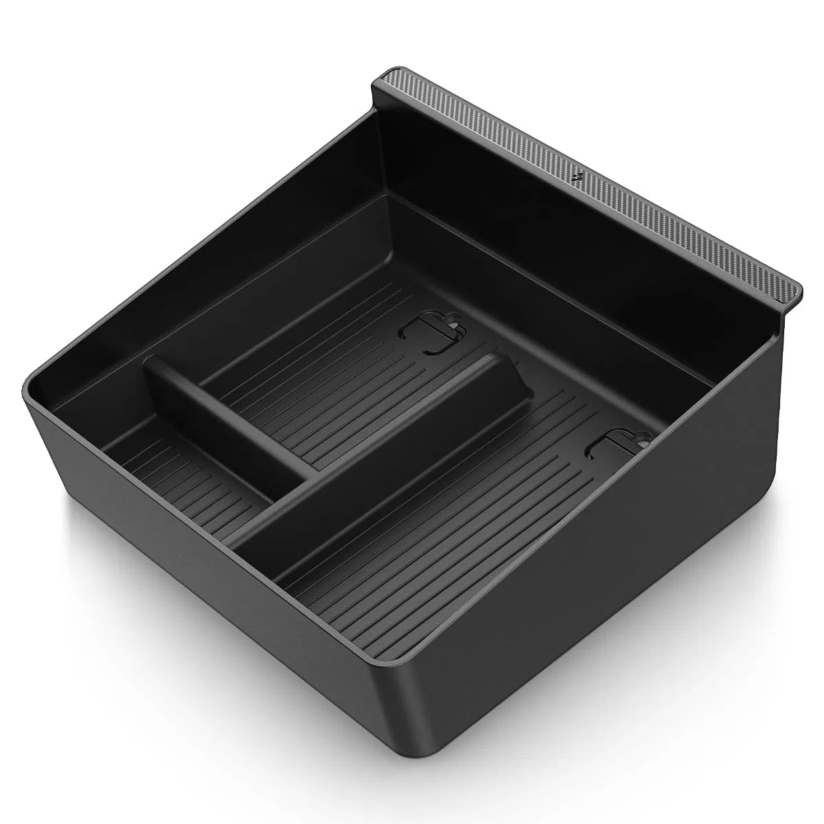 Spigen Tesla Model Y 2026 Juniper (Solo Premium & Performance 2025 2026) y Model 3 Highland (Standard, Premium & Performance 2024/25/26) Non-Slide Center Console Bandeja Organizadora Accesorios