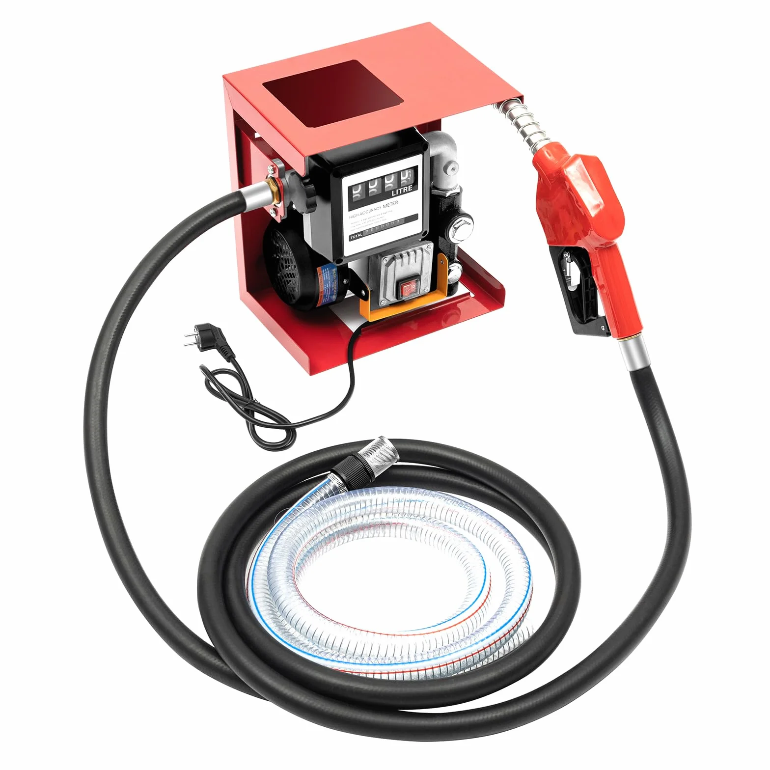 Bomba diésel autocebante de 550 W, biodiésel, bomba de aceite para calefacción con pistola y 2 mangueras, 60 l/min, 220 V