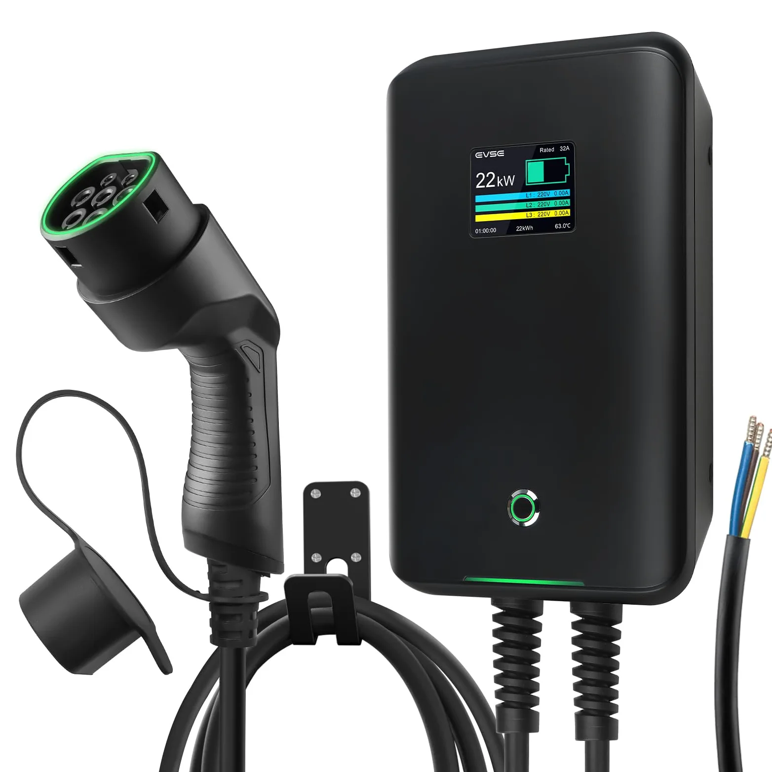 32A Wallbox EV trifásica Estación de Carga para Coches eléctricos (22KW Mode C)