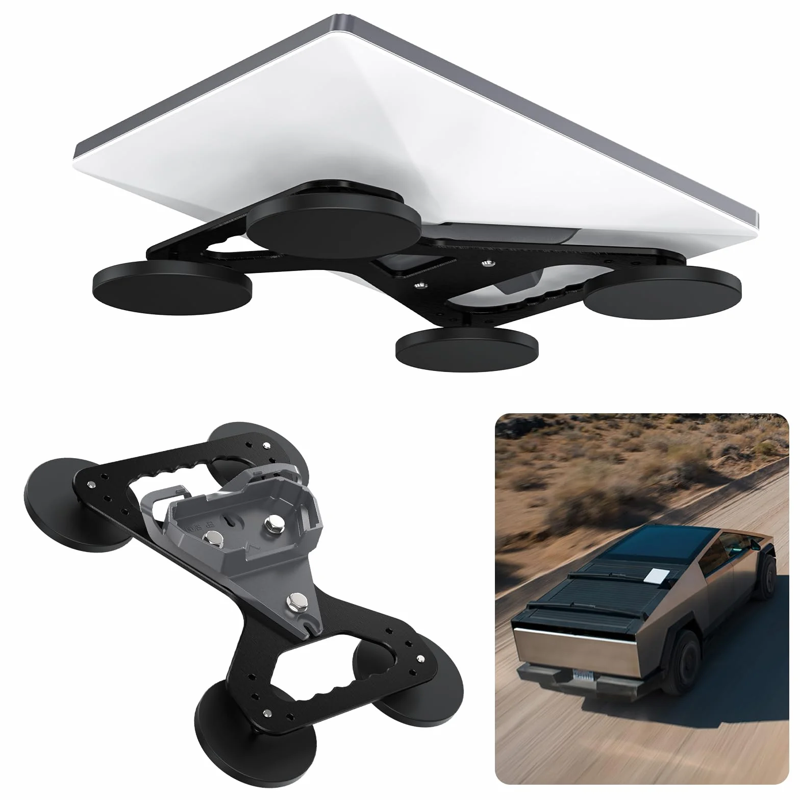 XLTTYWL Soporte Magnético de Techo para Starlink Mini, Montaje en Aleación de Aluminio con Bases Magnéticas de 320 lbs para Starlink Mini/Mini X, Dishy, RV, Camper, Portaequipajes, Balcón