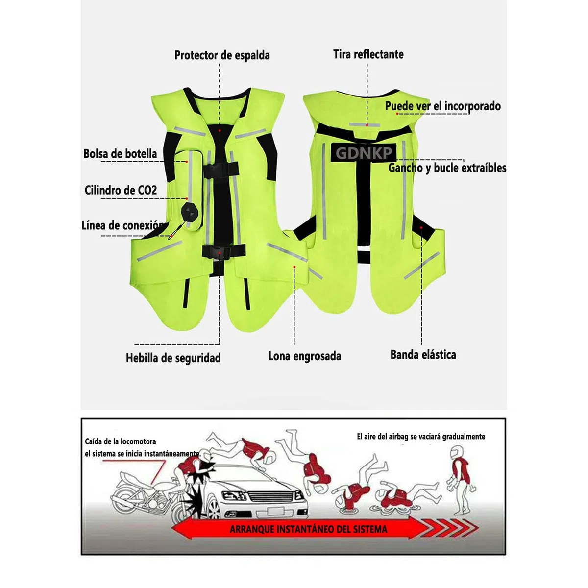 Chaleco Airbag Moto,Chalecos Reflectantes Hipica Moto Homologado Reutilizable Chaqueta Hombres Mujer con Protecciones