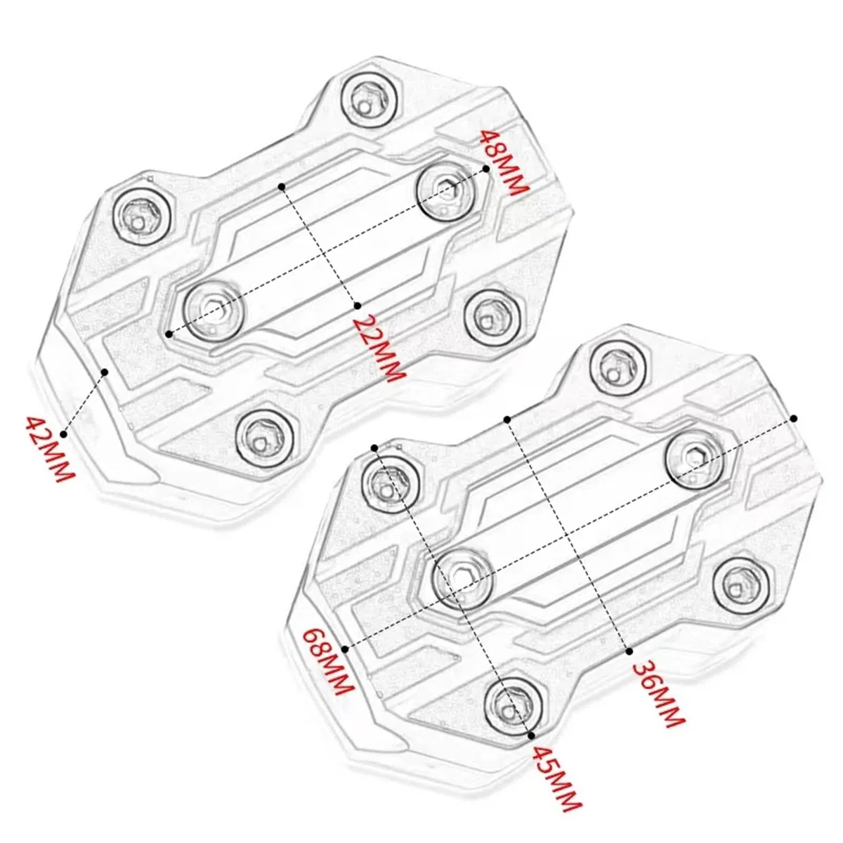 LOTFI Ajuste for Macbor Montana XR 5 X R5 2019-2023, Parachoques de protección de Motor de Motocicleta, Accesorios de Bloque anticolisión XR5 (Size : Macbor Two Red)