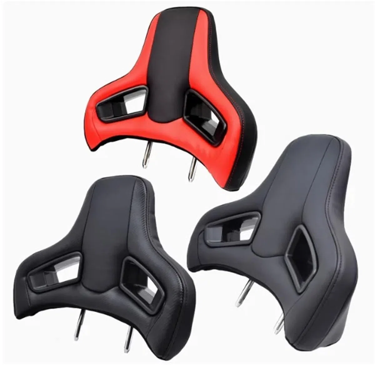 Car Pillow Driving Seat Reposacabezas de cuero de poliuretano para asientos deportivos con espuma fría, almohada cervical para coche, modificación interior.(Black)