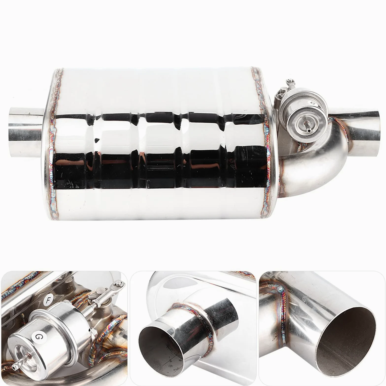 Bomba de Vacío de Escape, Válvula de Escape Eléctrica Universal para Automóvil de 63 Mm Dispositivo de Puerto Remoto de Acero Inoxidable Tubo de Bomba de Vacío Silenciador Variable
