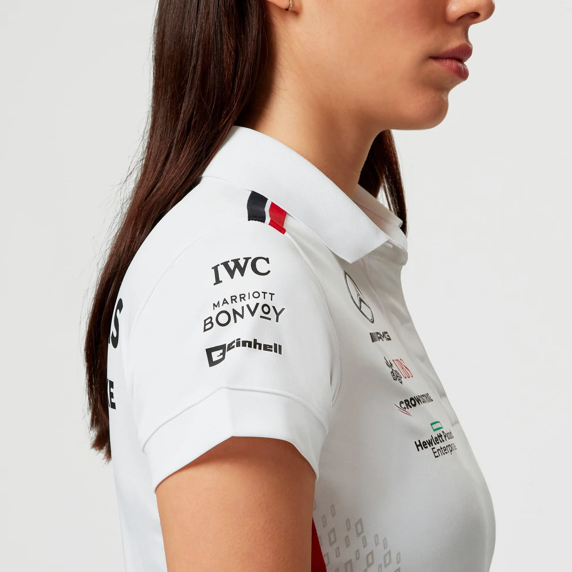 Mercedes AMG Petronas Formula One Team - Polo del Equipo para Mujer 2023 - Blanco - Talla: L