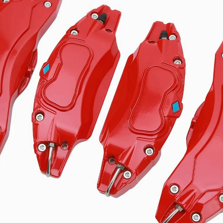 4 Piezas Cubre Pinza Freno Coche para Audi Q3 2019-2024, 3D Cubierta Cubo Rueda Cubierta Freno, Cubierta De Pinza De Coche Rojo