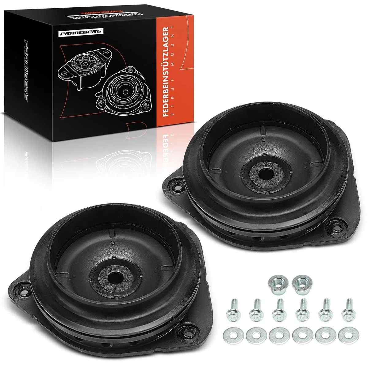 Frankberg 2x Cojinete de domo Cojinete de soporte de suspensión Parte delantera izquierda Derecha Compatible con Fluence Grand Scénic M.e.g.a.n.e Scénic III Replace# 543200001R