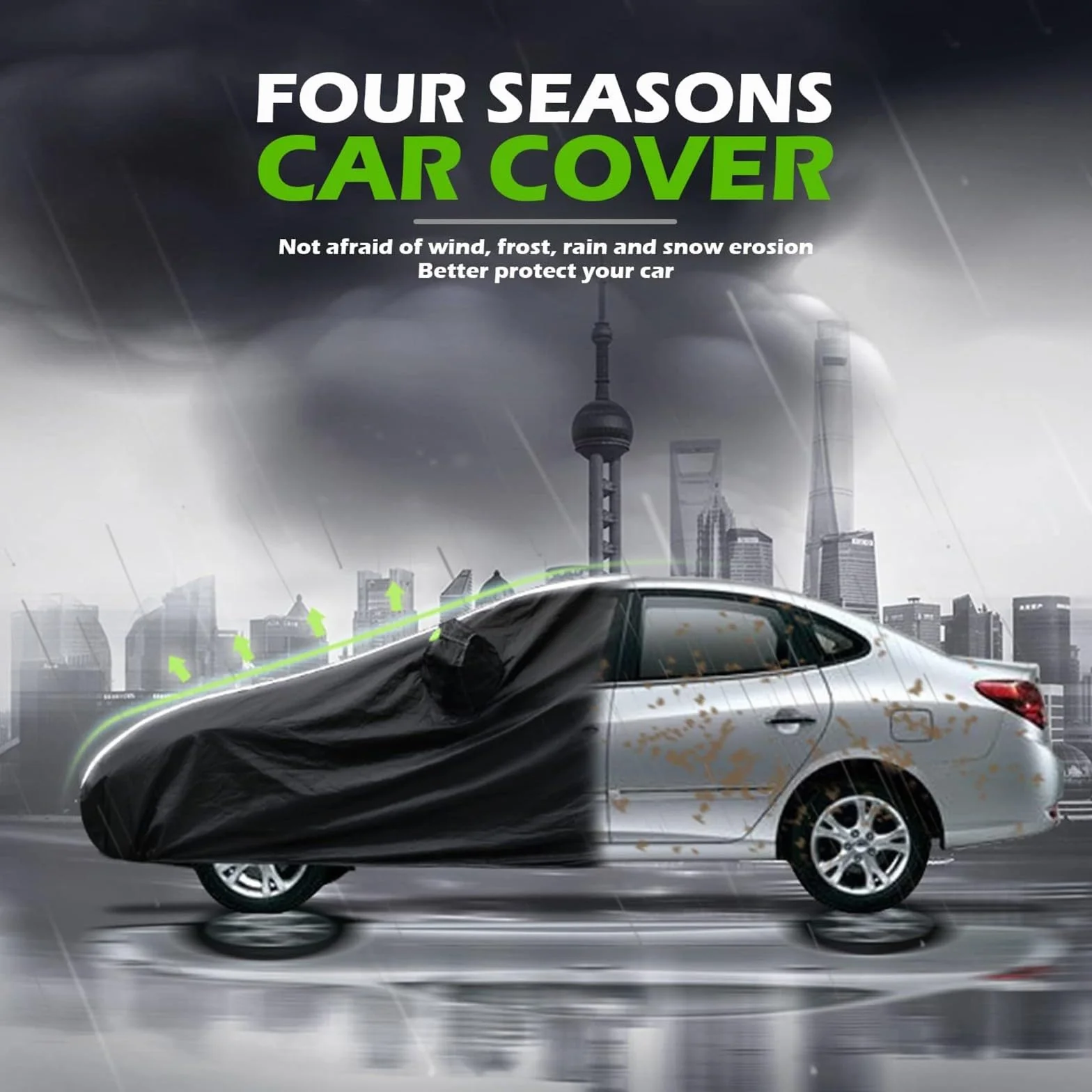 Funda Coche Exterior para Suzuki Vitara, Funda Coche Antigranizo, Impermeable Transpirable, Alta Elasticidad, Anti-UV Resistente Al Polvo Lluvia Nieve LK