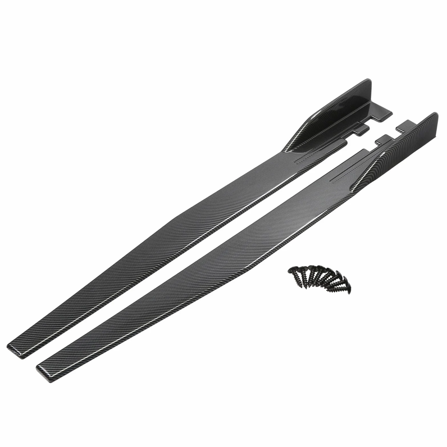 Faldón Lateral para Hyundai i20 2009-2019 2020 2021 2022 2023 2024 2025, Coche Difusor Divisor Rasguño Falda Lateral Extensión Accesorios,Bright Carbon Fiber