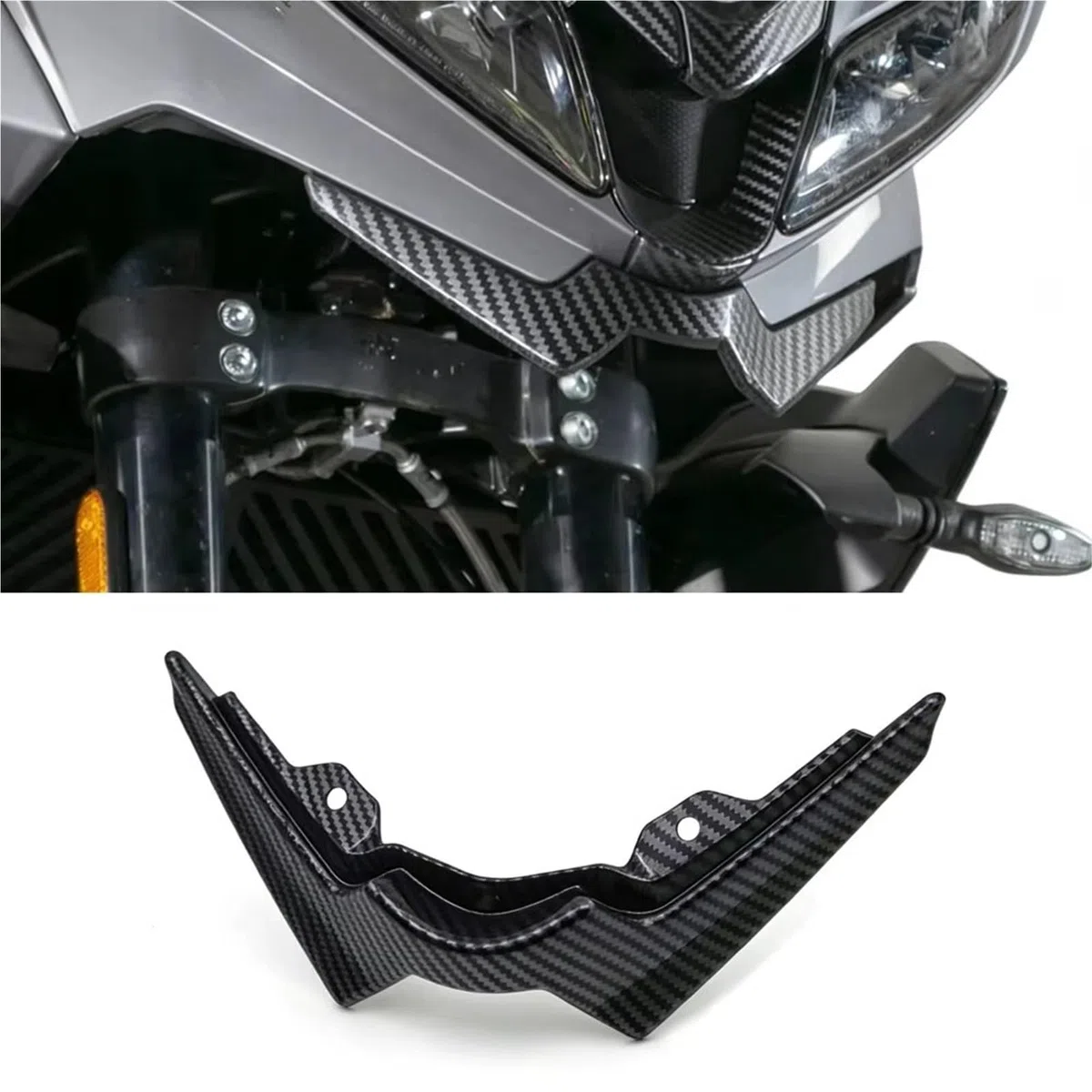 Motocicleta Alerón para Tiger para Sport 800 660 para Tiger 800 para Tiger660 Cubierta Alerón Pico Guardabarros Rueda Delantera Alerones Motocicleta(Carbon Look)