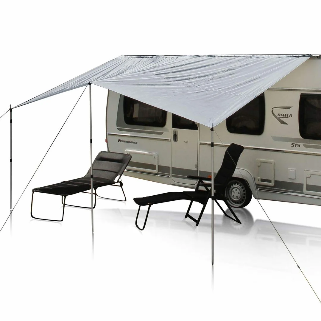 your GEAR toldo para caravanas Lona para caravanas 3 x 2,4 m Techo Solar para Remolque Incl. Postes Impermeables 5000 mm