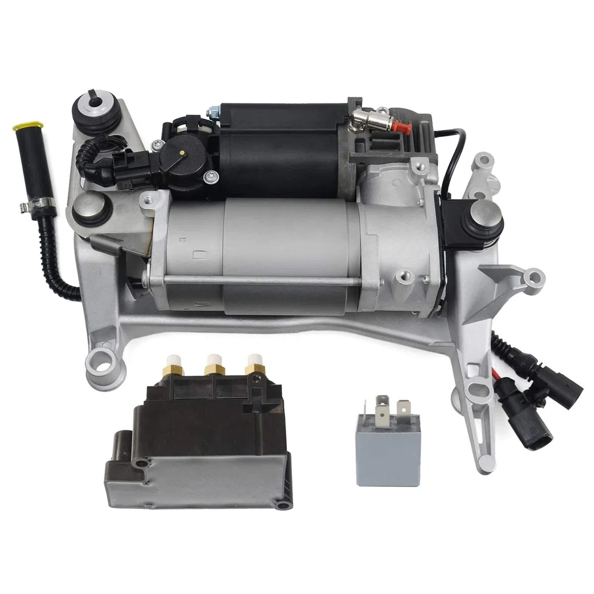 Compresor de suspensión neumática + va-lve compatible con Touareg Cayenne 2002-2010 7L0698007 95535890100