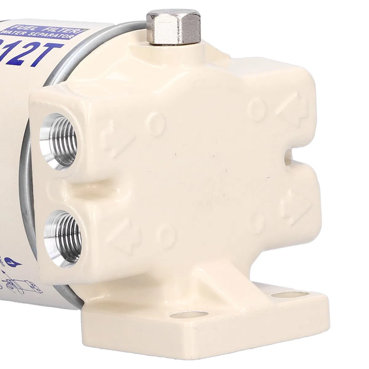 Tbest Filtro de combustible Separador de agua Kit completo, Filtro de combustible marino enroscable Separador de agua Velocidad de flujo 30GPH con drenaje autoventilado Reemplazo de R12T