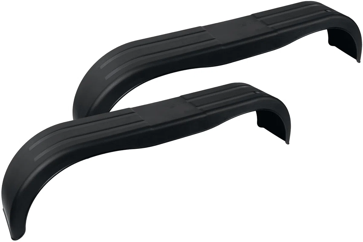 DOMAR Juego de Dos Guardabarros Doble tándem para Remolque 13 y 14 Pulgadas Paso de Rueda Plano de plástico 1500 x 220 mm Protector antibarro carrocería vehículos Ligeros