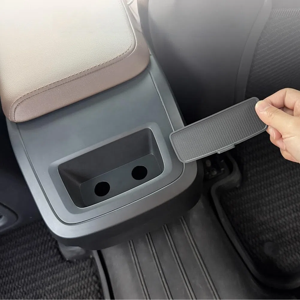 Base de goma gris para reposabrazos Xc60 V90 S60 (2015-2026) Xc90 TPE, almohadilla de almacenamiento antideslizante con soporte electrostático