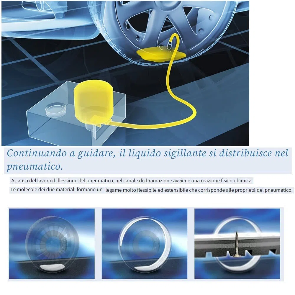 Compatible con Mercedes-AMG Kit REPARACIÓN AUTOMÁTICA DE NEUMÁTICOS con COMPRESOR Y LÍQUIDO SELLADOR Dunlop Tech 450ML