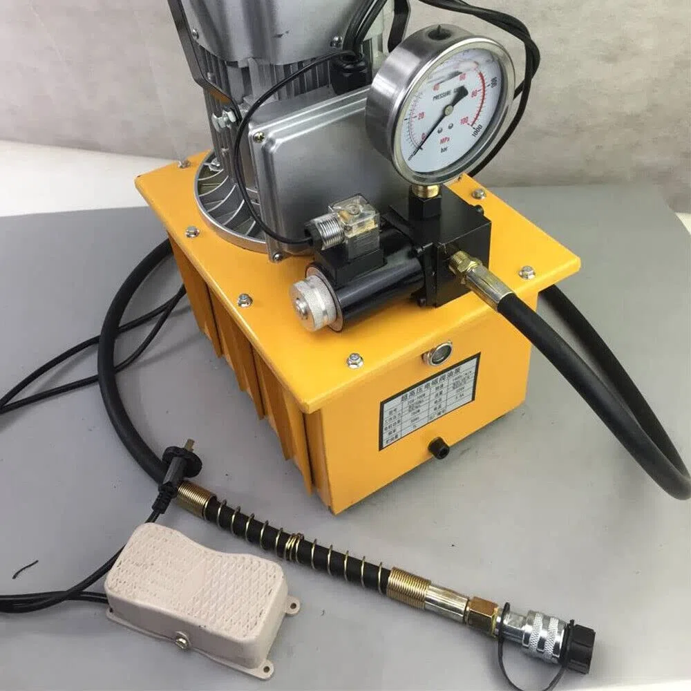 750W 70MPa Bomba hidráulica accionada eléctrica 10000 PSI Pedal Válvula Solenoide Control Unidad Hidráulica Bomba Hidráulica Eléctrica para Válvula de Pedal 220V