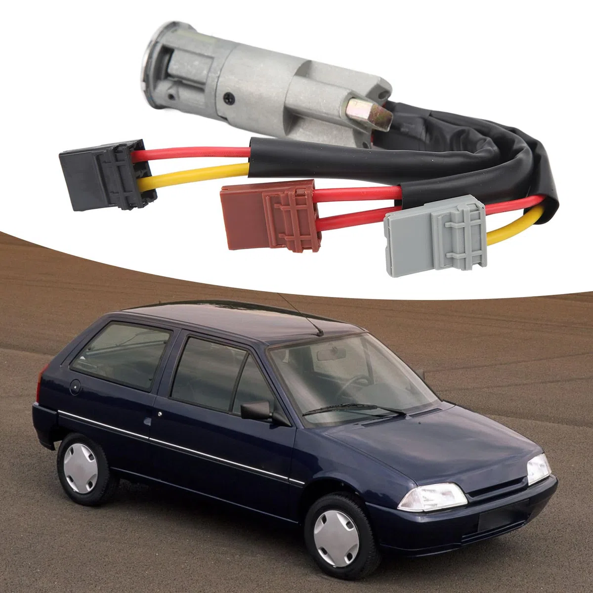 Qiilu Cerradura de Cilindro de Dirección de Encendido con Llaves 252521 Reemplazo para AX Berlingo Evasion Jumpy Saxo Xsara Reemplazo para Berlingo