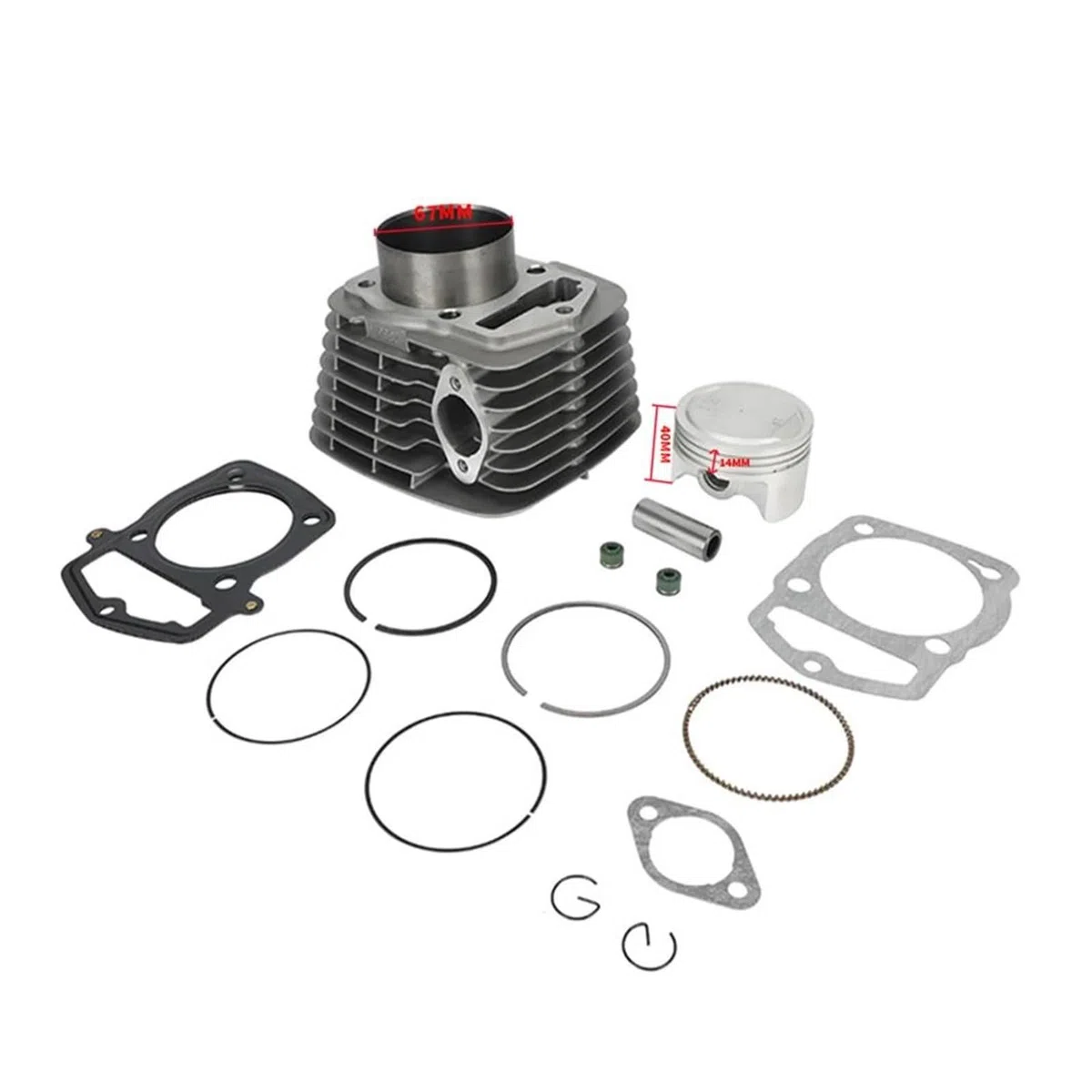 Juego de Juntas de Cilindro Juntas de Kit de reconstrucción Junta pistón Cilindro para Honda para CRF230F 2003-2019, 67 mm, 233 CC