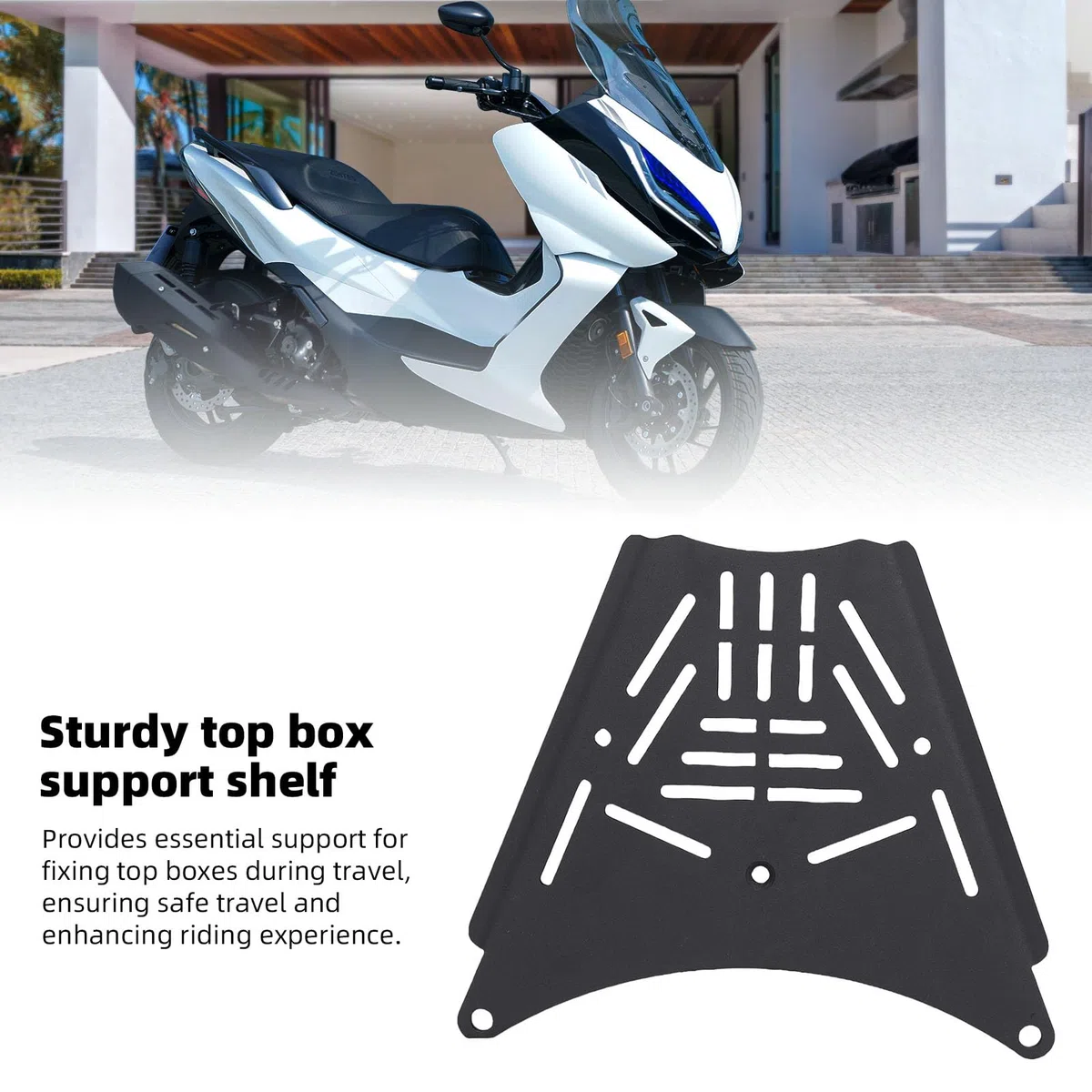 Ausla Soporte de Maletero Trasero de Motocicleta, Placa de Montaje para Maleta de Acero Inoxidable para Zontes 350E 368E