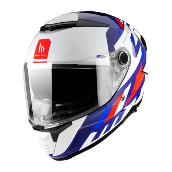 Casco MT Integral Thunder 4 SV Ergo C7 Perla Azul Rojo Brillo XL