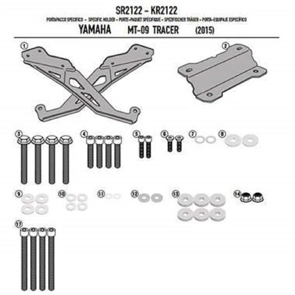 Givi - Attacco posteriore specifico per bauletto monokey o monolock sr2122