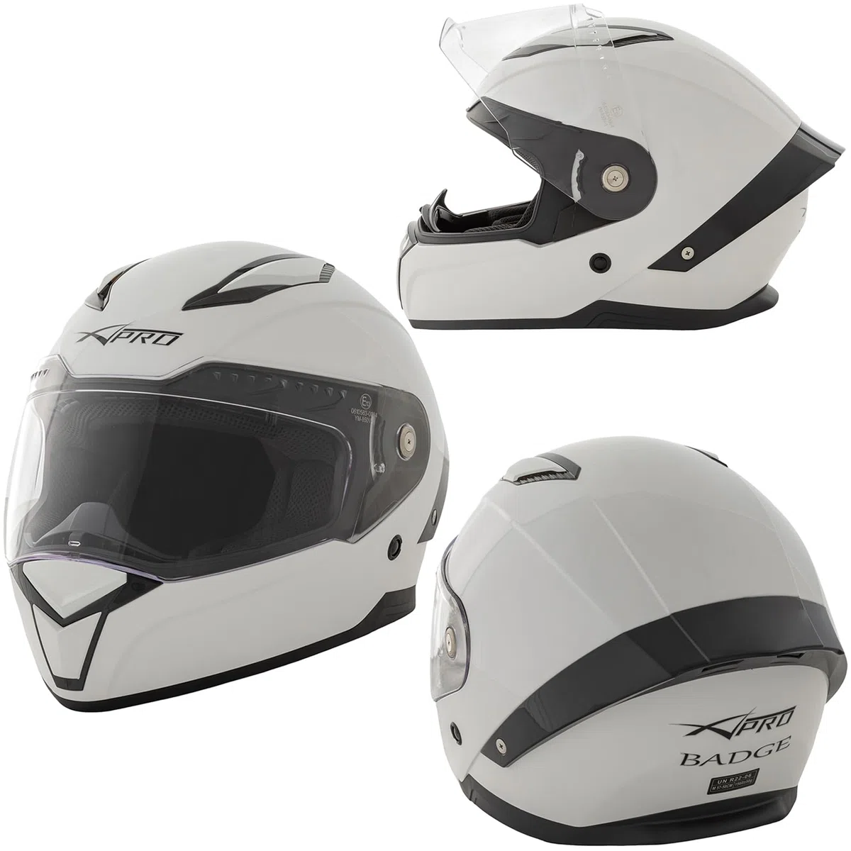 Casco Integral Moto Scooter Visera Gafas retráctiles Touring Blanco M
