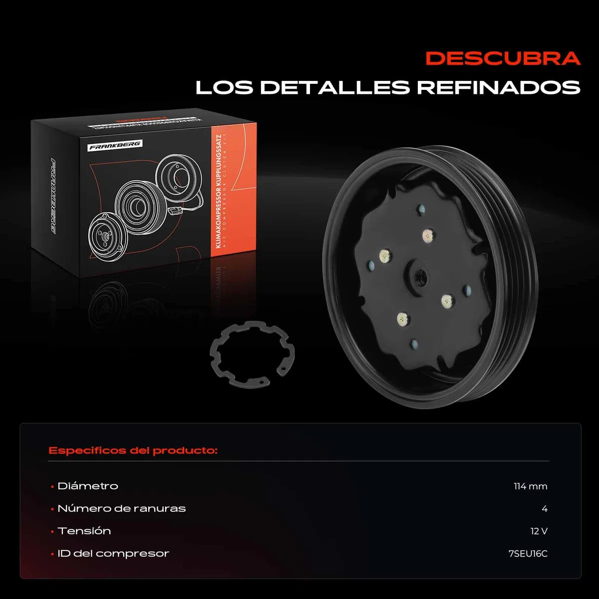 Frankberg Compresor Magnético AC Compatible con A4 Avant 8E5 1.9 TDI A4 8E2 1.9 TDI A6 Avant 4B5 4B6 1.9 TDI A4 Avant 8E5 1.9 TDI q.u.a.t.t.r.o A6 4B2 4B4 1.9 TDI 8E0260805AB,8E0260805D