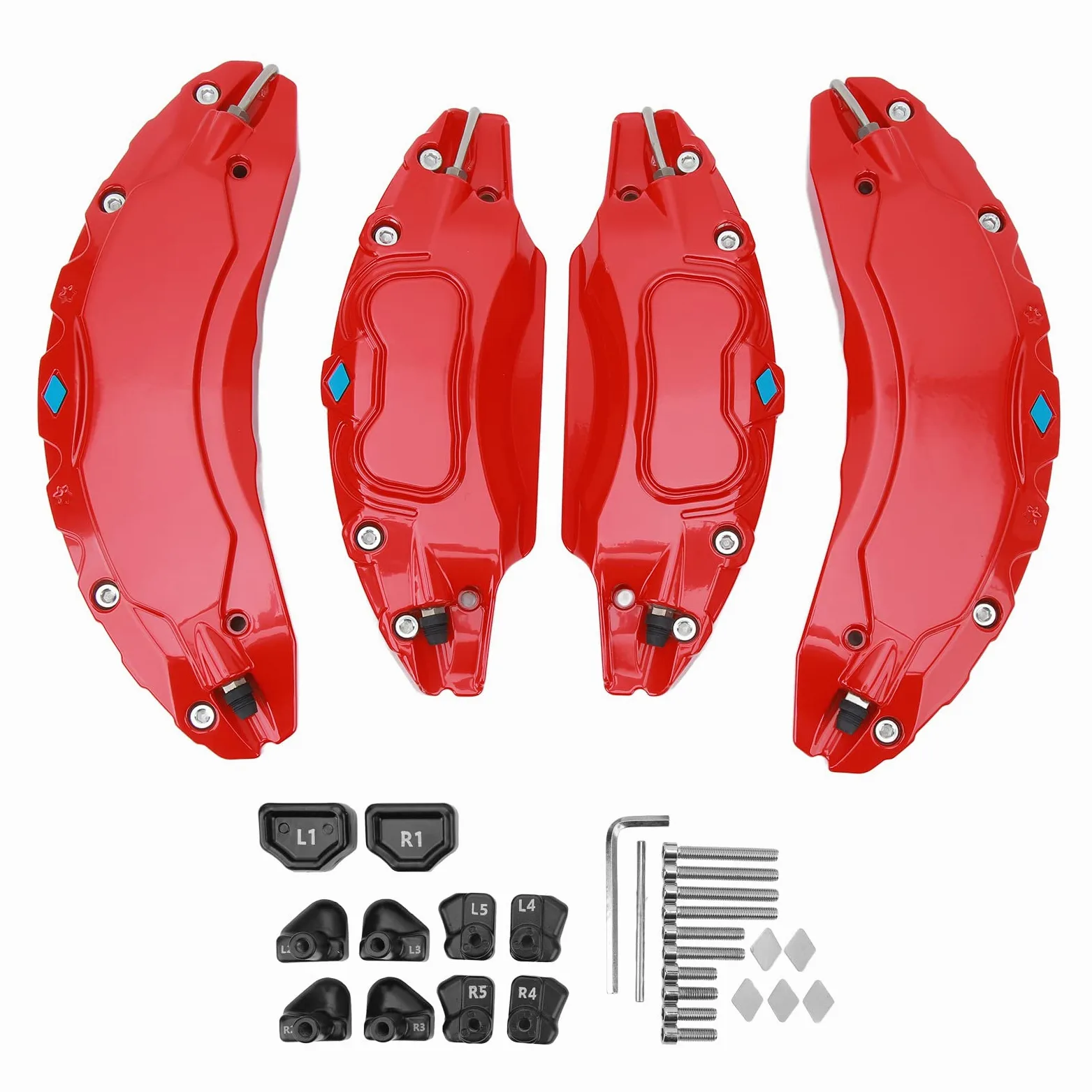 4 cubiertas de pinza de coche de aleación de aluminio para ruedas Tesla Model 3 de 18/19 pulgadas, color rojo, mejora el estilo, protege los frenos, fácil instalación