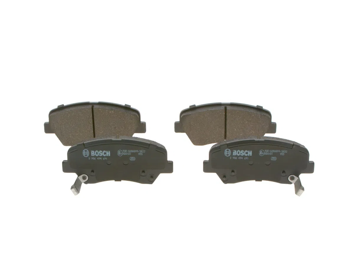 Bosch BP1686 - Pastiglie Freni Auto, Delantero - Calidad Bosch - Reducción de Ruido y Polvo - Certificación ECE-R90 - Sin Cobre - 1 Juego de 4 Pastillas
