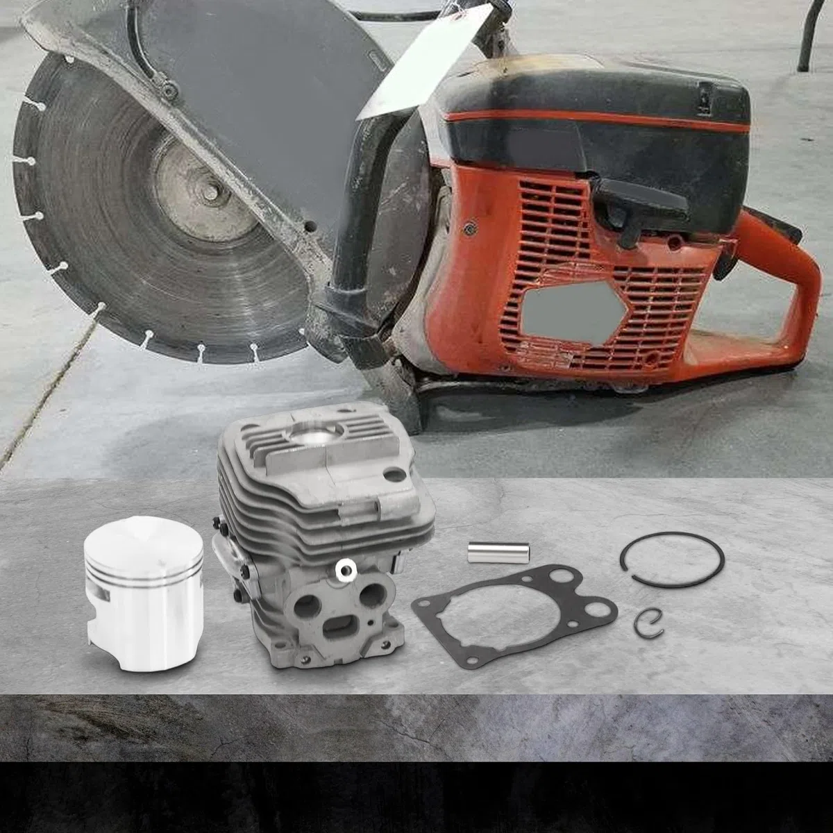 Kit de revisión de montaje de pistón de cilindro de 51 mm compatible con modelos de cortador de potencia K760 K770 Active II, pieza de repuesto 581476102 581476103, construcción de metal
