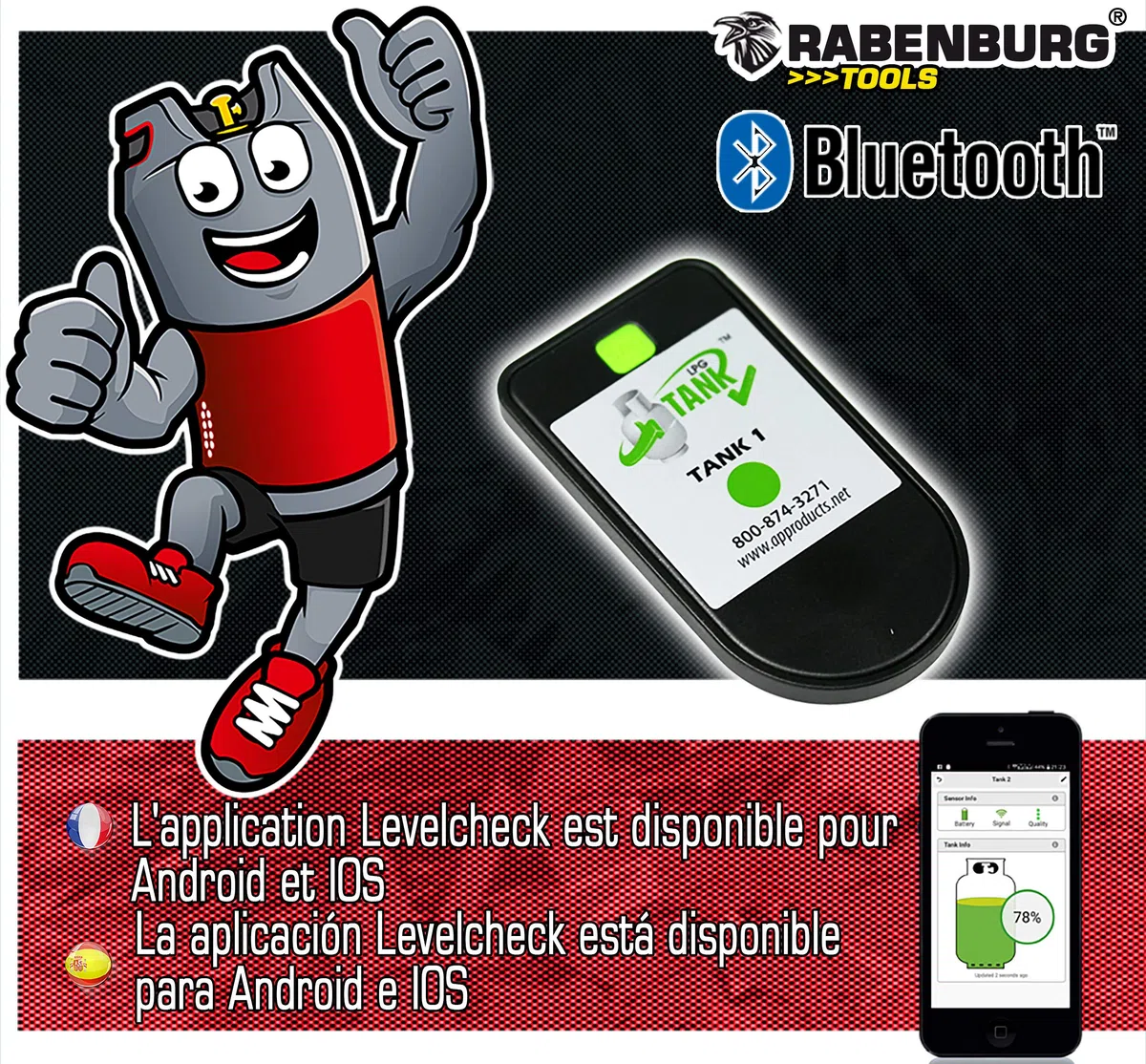 Indicador del Contenido de los Cilindros de Gas por MOPEKA Bluetooth - Indicador de Nivel para Camping y autocaravanas