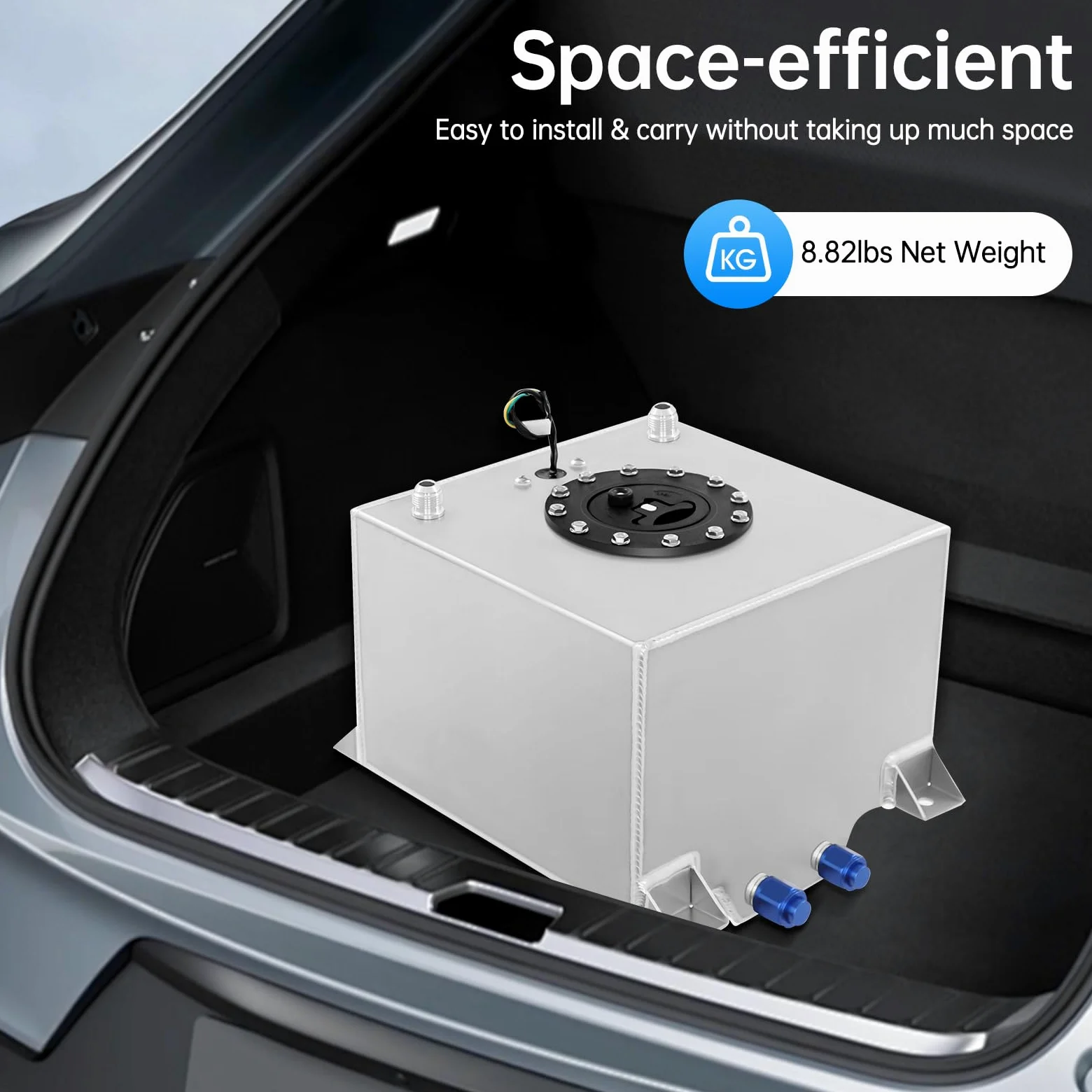 Depósito de combustible universal de aluminio de 20 l, bidón de combustible de metal con sensor de nivel de aceite, tanque diésel de acero inoxidable, tanque de carreras para camiones y