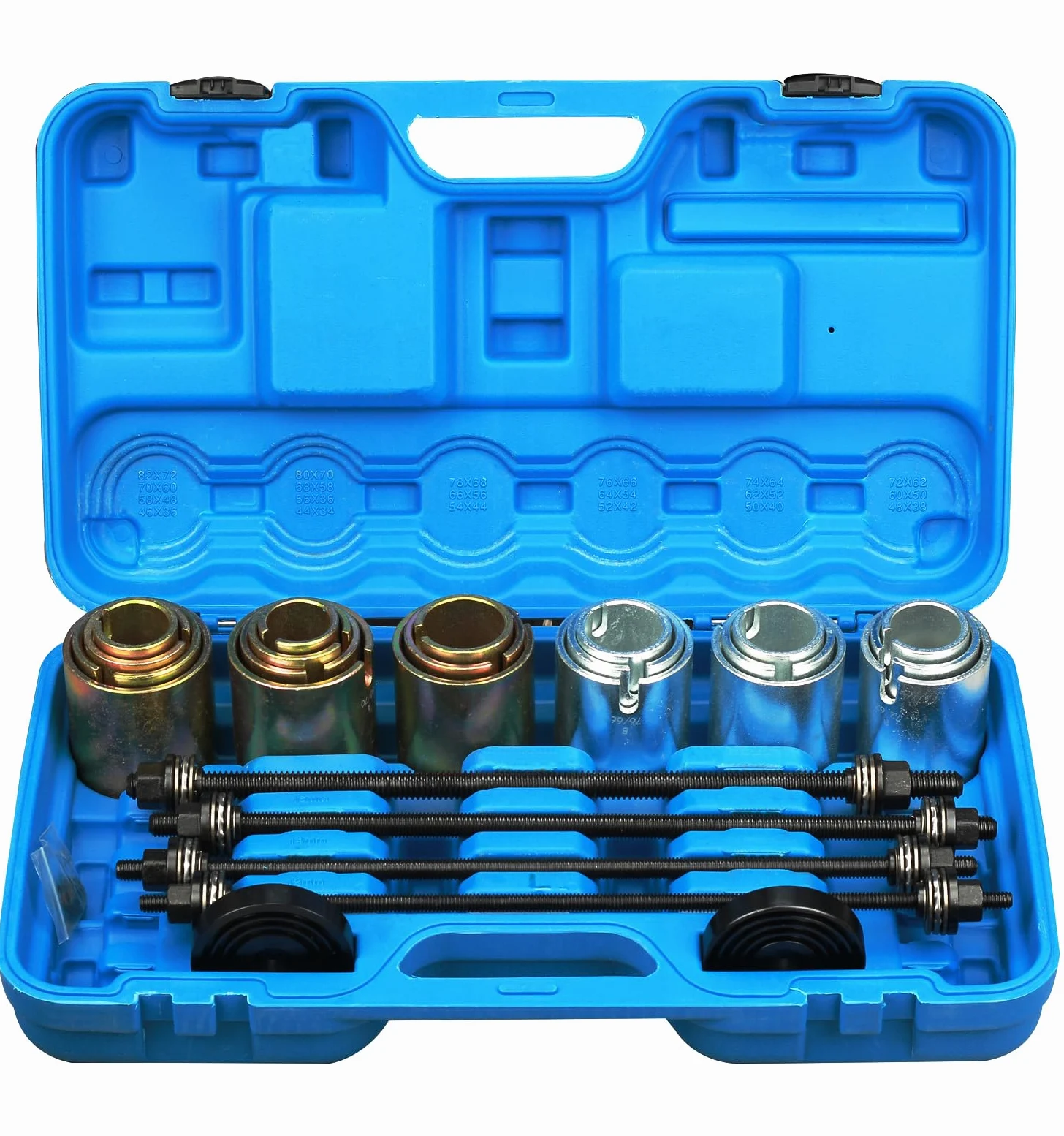 FreeTec 26 piezas extractor de rodamientos de rueda Juego de herramientas Silentlager Extractor de cubo de rueda Silentlager herramienta para el desmontaje e instalación de casquillos, rodamientos y