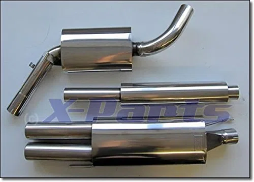 Sistema de escape EVOG3AE276 de acero inoxidable con ABE, 2 x 76 mm, redondo