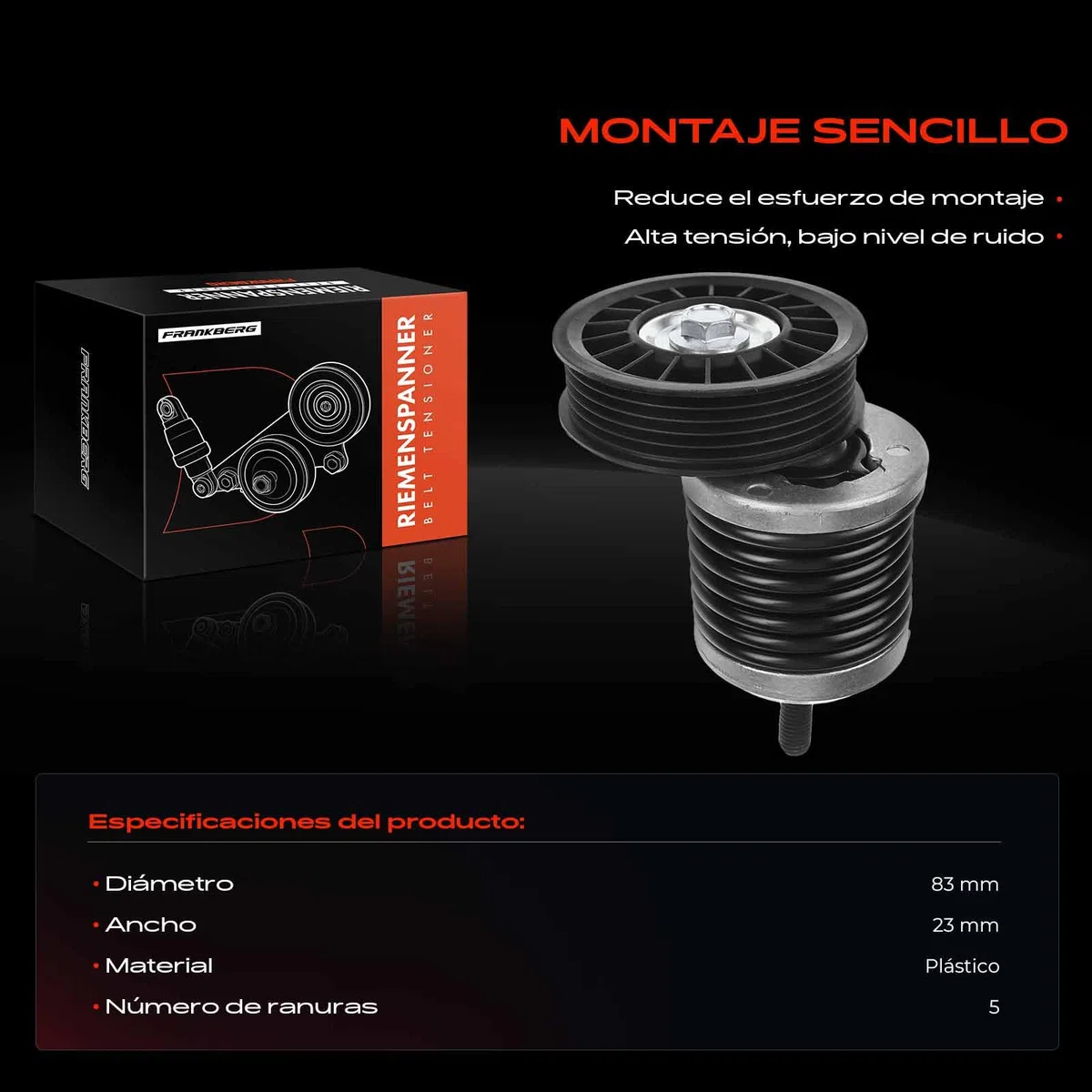 Frankberg Polea guía de rodillos Compatible con A4 Avant 8D5 1.9 TDI P.a.s.s.a.t Variante 3B5 1.9 TDI A4 8D2 1.9 TDI P.a.s.s.a.t 3B2 1.9 TDI A4 Avant 8D5 1.9 TDI q.u.a.t.t.r.o Replace# 028145278J