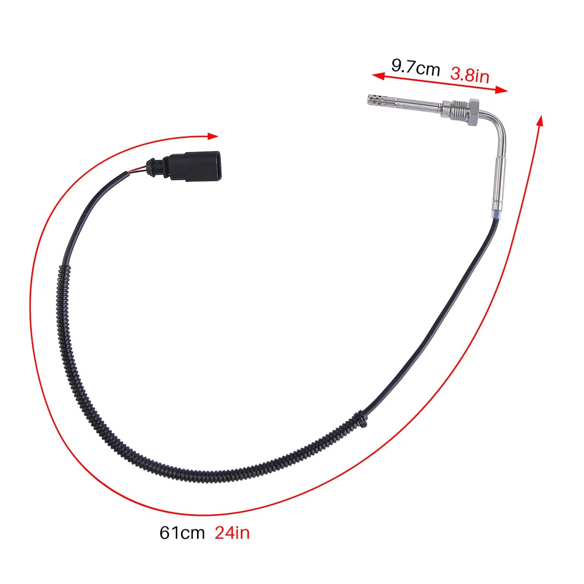 Sensor de temperatura de los gases de escape Sensor de temperatura 038906088D Compatible para 2.7 3.0 A6 (4F,C6) hasta Bj.03/2008