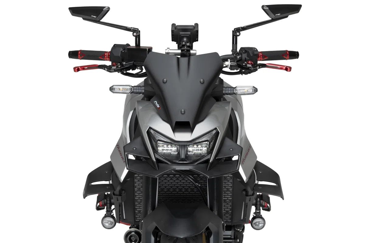 Puig 22423J New Generation Sport deportiva y aerodinámica en acrílico de 3 mm con diseño elevado que mejora protección y mantiene amplia visibilidad, Negro Mate
