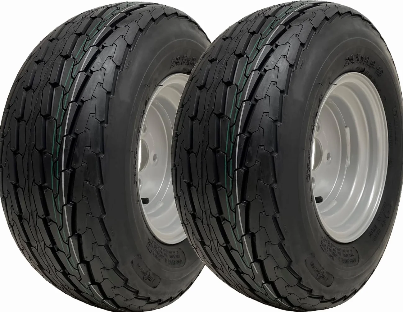 Parnells 20.5x8-10 Remolque Ruedas 4ply Alta Velocidad Road Legal Neumáticos, 4 Tuerca Rim - Conjunto de 2