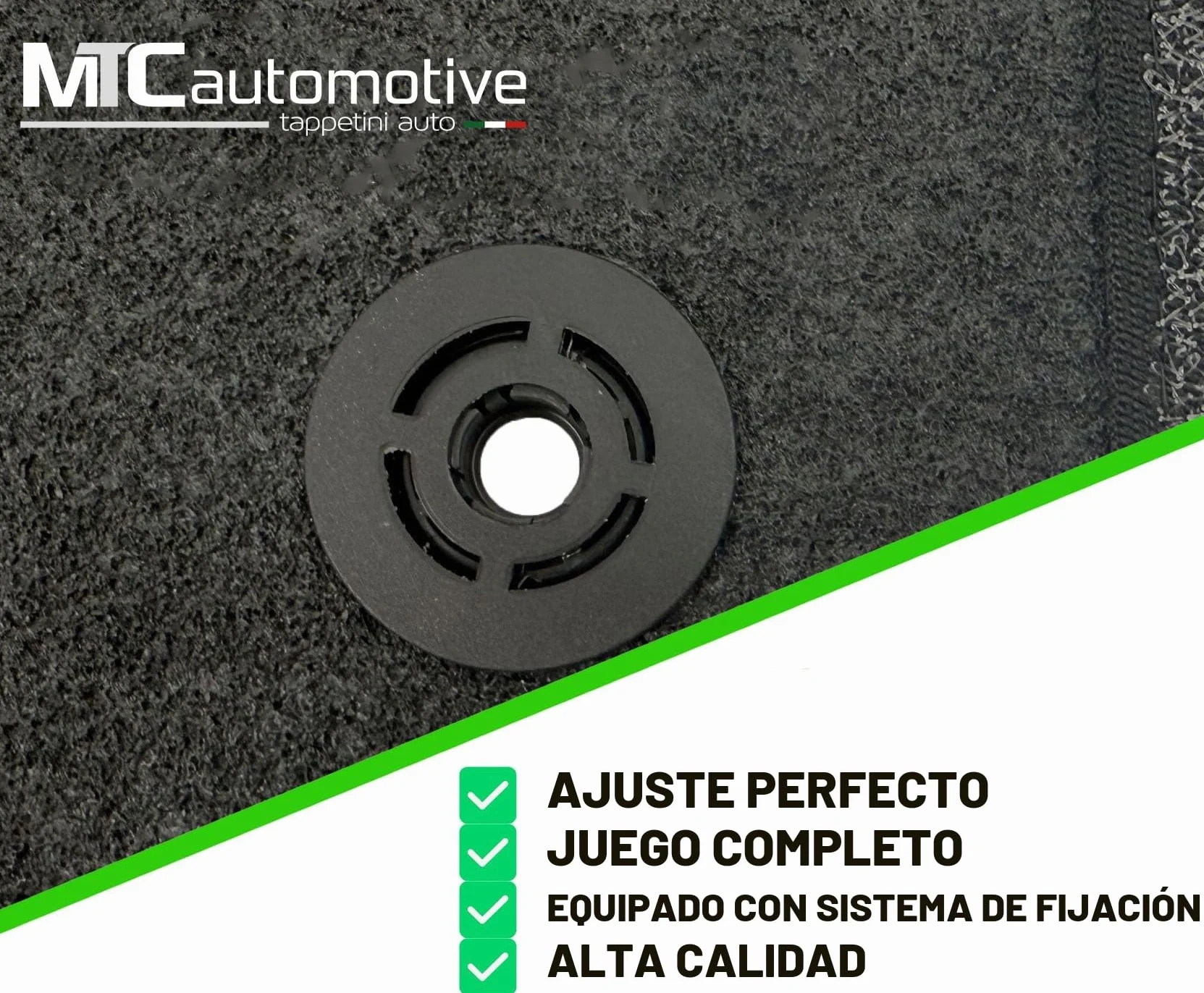 Alfombrillas para Fiat 500 Hybrid a Partir de 2020 - Alfombrillas de Coche a Medida, Antideslizante, talonera de Goma Reforzada, Botones de Anclaje Solo versión Hybrid