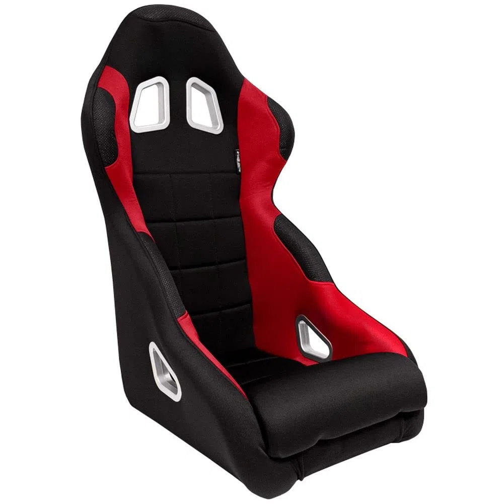 AUTO-STYLE Asiento Deportivo 'K5' - Negro/Rojo - Respaldo Fijo - incl. Correderas