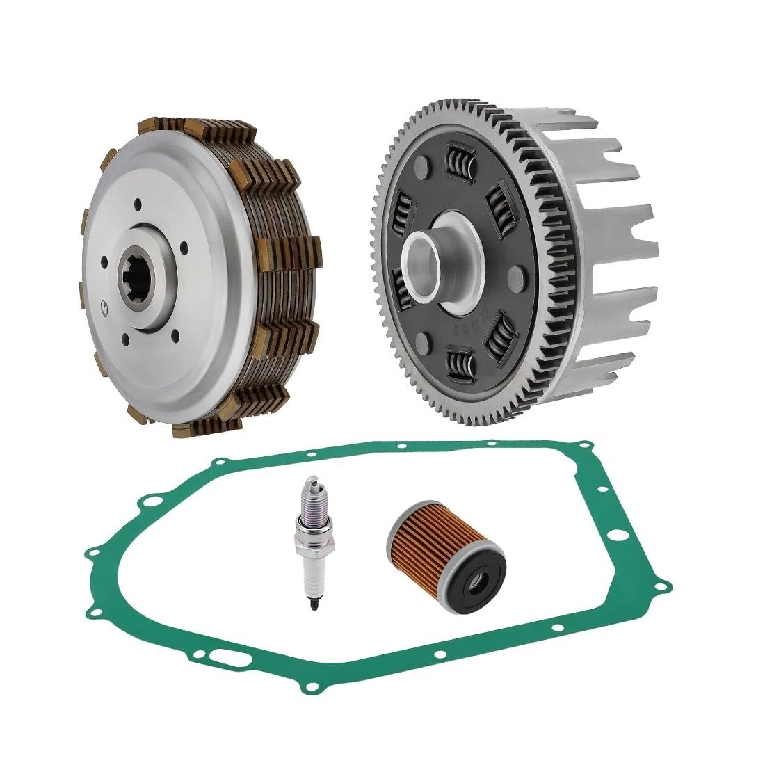 Kit de embrague reforzado con canasta para Yama-ha Raptor 350 2004-2013 Warrior 350 1987-2004 Kodiak 400 1993-1998 Big Bear 350 4x4 1987-1997 Big Bear 350 2x4
